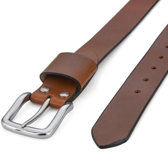 Hand Crafted 100% Genuine Mustard Brown Leather Mens Belt - Free Personalization - Picture 3 of 15